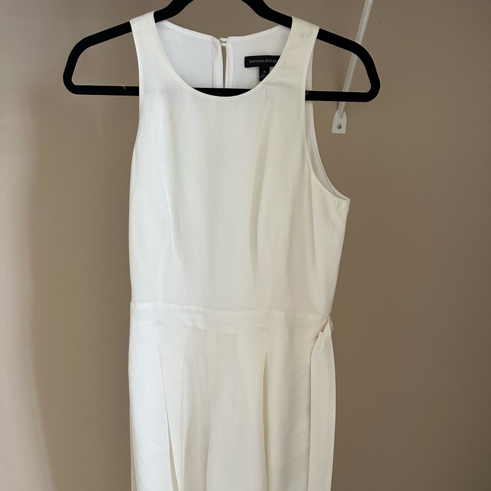 Banana Republic white linen jumpsuit
